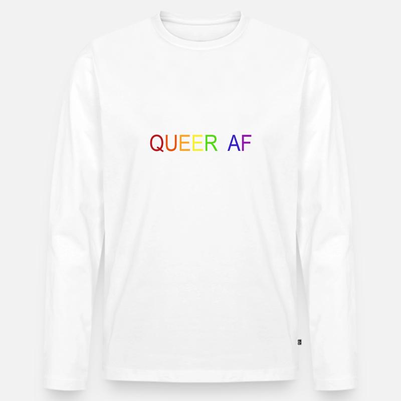 QUEER AF - Männer Premium Bio Langarmshirt - Weiß