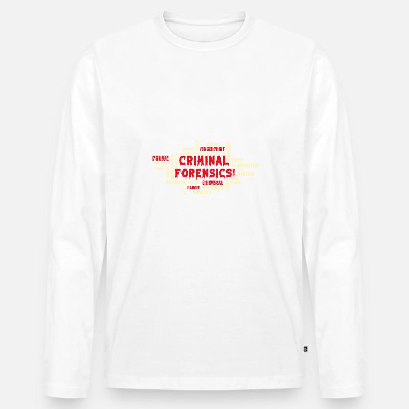 Spurensicherung - Kripo Polizei Kriminaltechnik - Männer Premium Bio Langarmshirt - Weiß