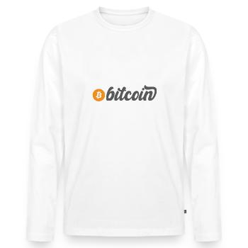 Bitcoin (Bitcoin) - Männer Premium Bio Langarmshirt - Weiß - Vorne - Nico (187cm)