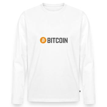 Bitcoin (Bitcoin) - Männer Premium Bio Langarmshirt - Weiß - Vorne - Nico (187cm)