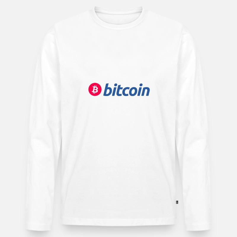 Bitcoin (Bitcoin) - Männer Premium Bio Langarmshirt - Weiß