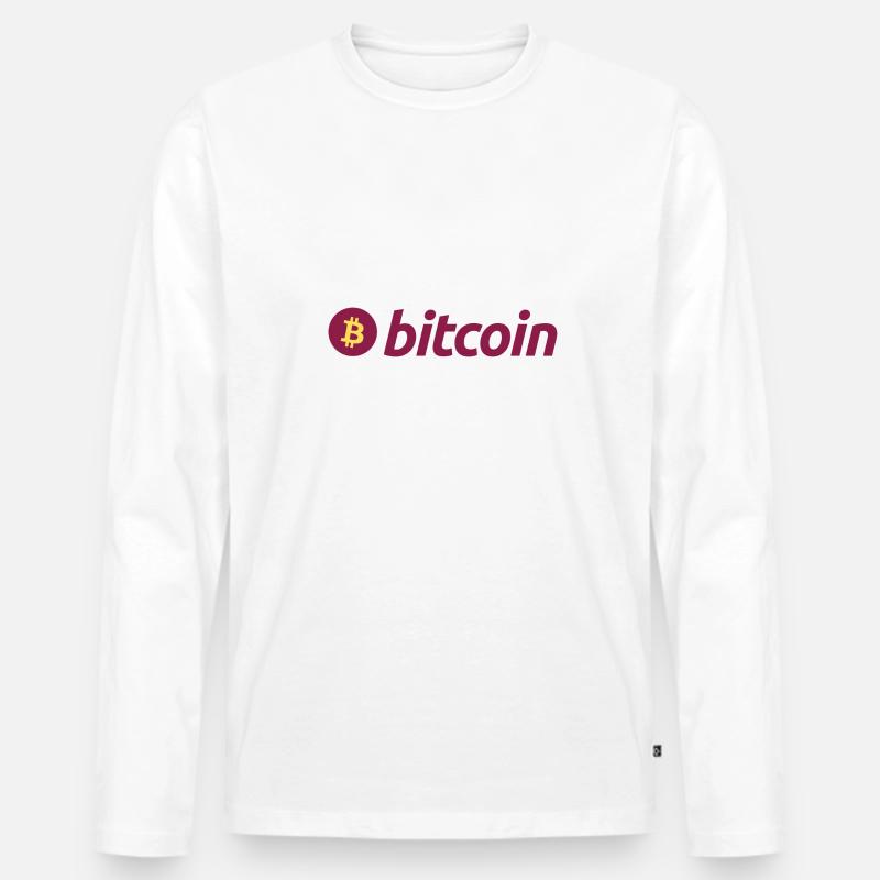 Bitcoin (Bitcoin) - Männer Premium Bio Langarmshirt - Weiß