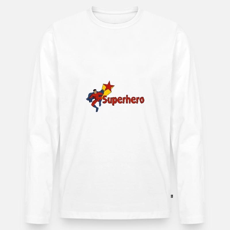 Superhero Comic Superheld - Ideale Geschenkidee - Männer Premium Bio Langarmshirt - Weiß