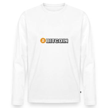 Bitcoin (Bitcoin) - Männer Premium Bio Langarmshirt - Weiß - Vorne - Nico (187cm)