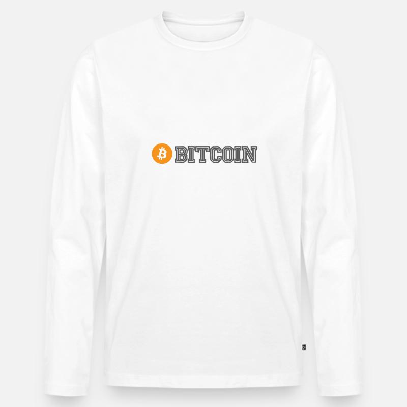 Bitcoin (Bitcoin) - Männer Premium Bio Langarmshirt - Weiß