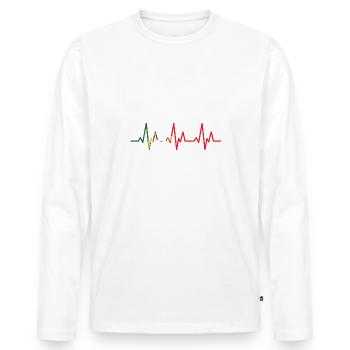 Mein Herz schlägt für Portugal - Männer Premium Bio Langarmshirt - Weiß - Vorne - Nico (187cm)