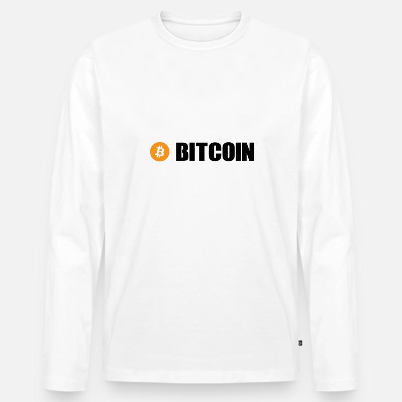 Bitcoin - Männer Premium Bio Langarmshirt - Weiß