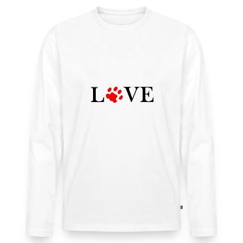 Amour Animal de compagnie - T-shirt manches longues Premium bio Homme - blanc - Devant - Nico (187cm)