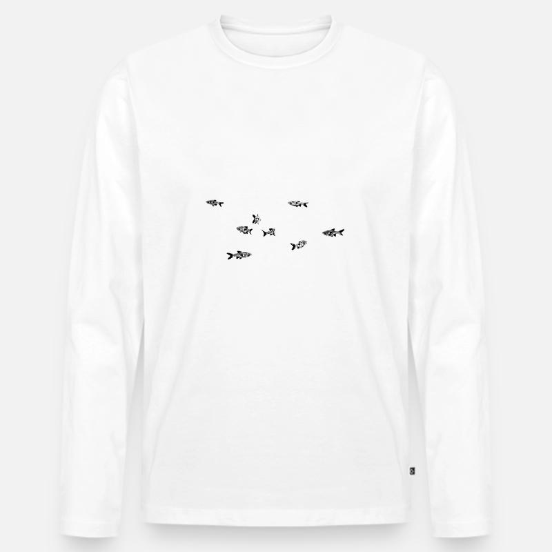 Fische - Männer Premium Bio Langarmshirt - Weiß