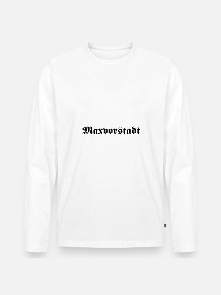 Maxvorstadt - Männer Premium Bio Langarmshirt - Weiß