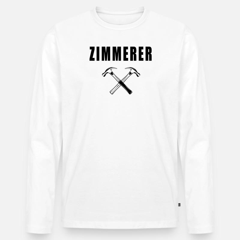 Zimmerer - Männer Premium Bio Langarmshirt - Weiß