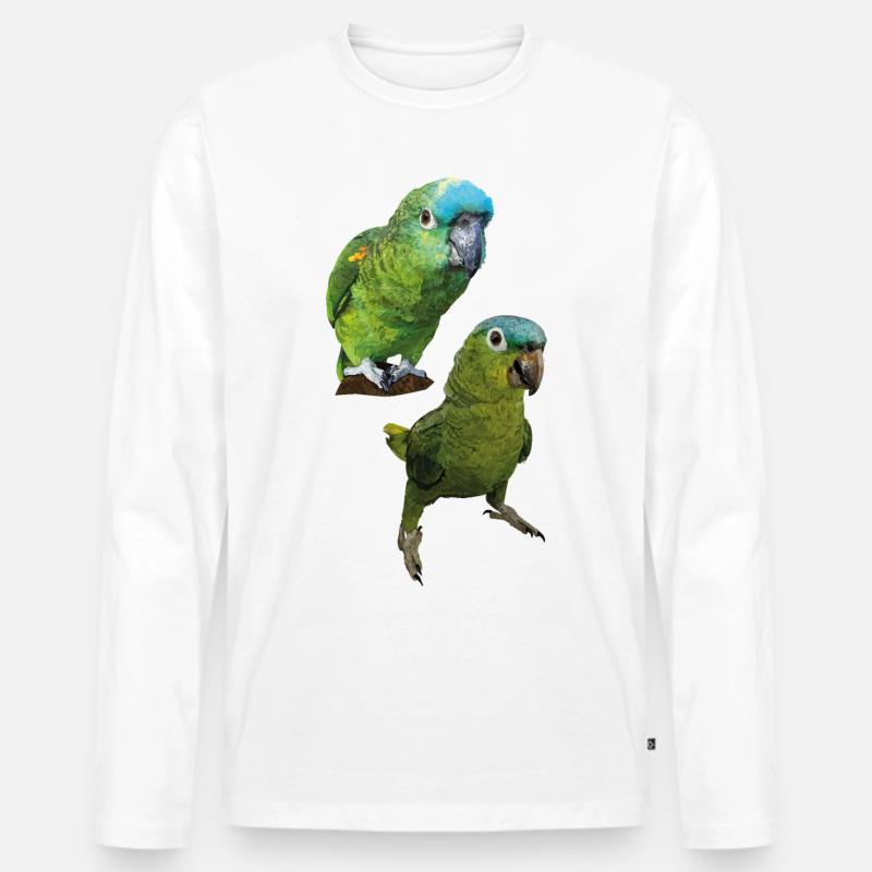 Amazonas-Papageien - Männer Premium Bio Langarmshirt - Weiß