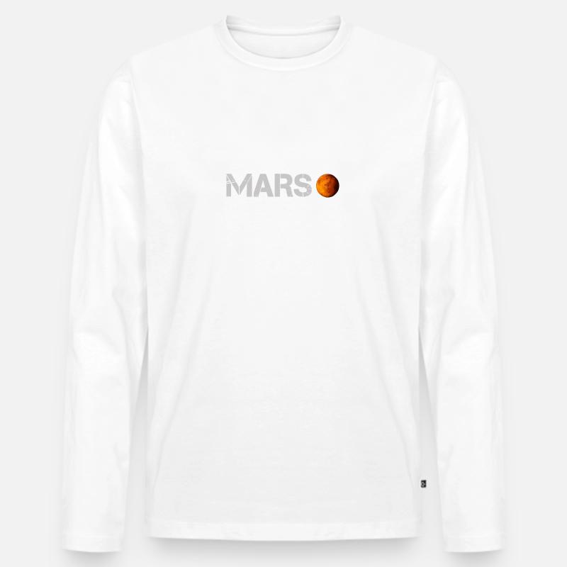 Mars besetzen - Männer Premium Bio Langarmshirt - Weiß