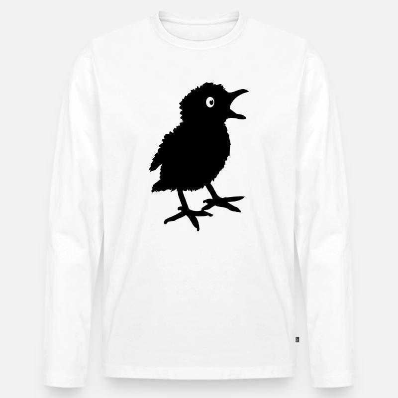 Ombra uccello pulcino pulcino beeper - Maglia a manica lunga ecologica premium da uomo - bianco