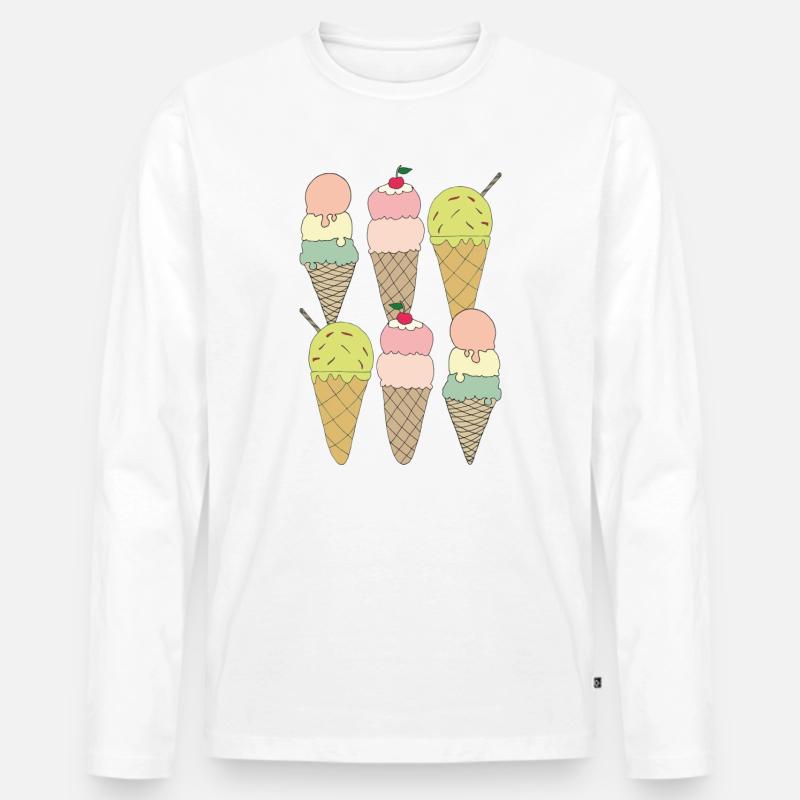 eisvariationen 6fach - Männer Premium Bio Langarmshirt - Weiß
