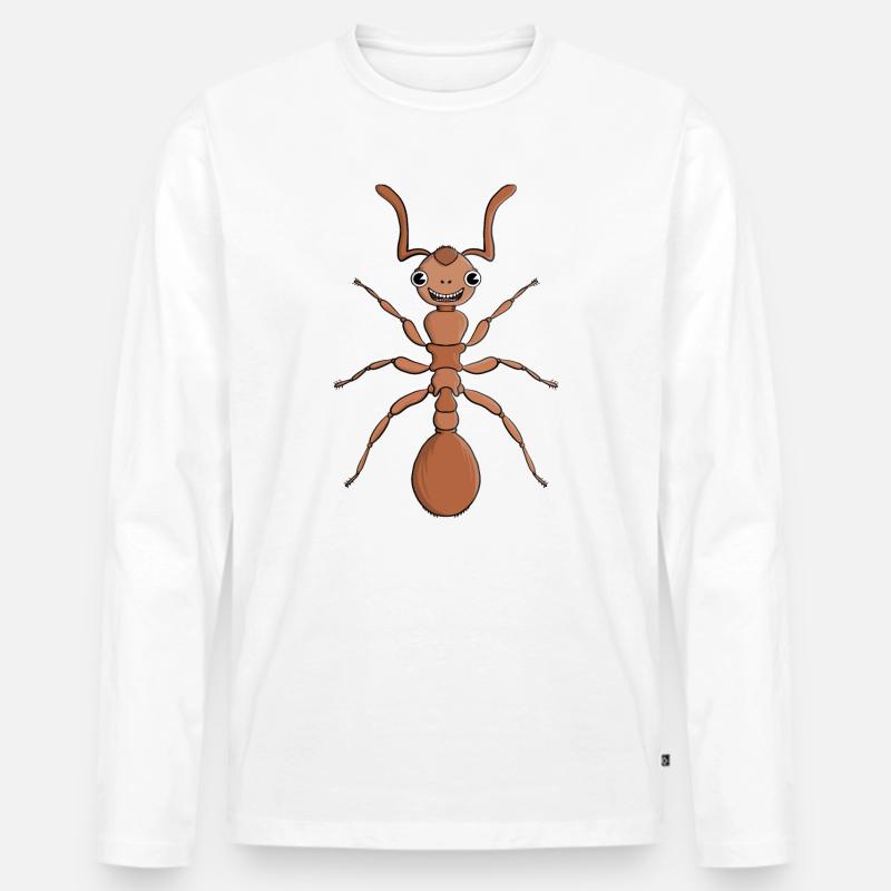 Umarme eine Ameise - Männer Premium Bio Langarmshirt - Weiß
