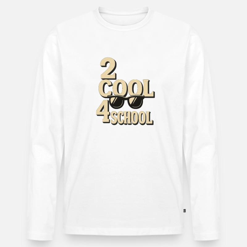 2 cool 4 Schule - Männer Premium Bio Langarmshirt - Weiß