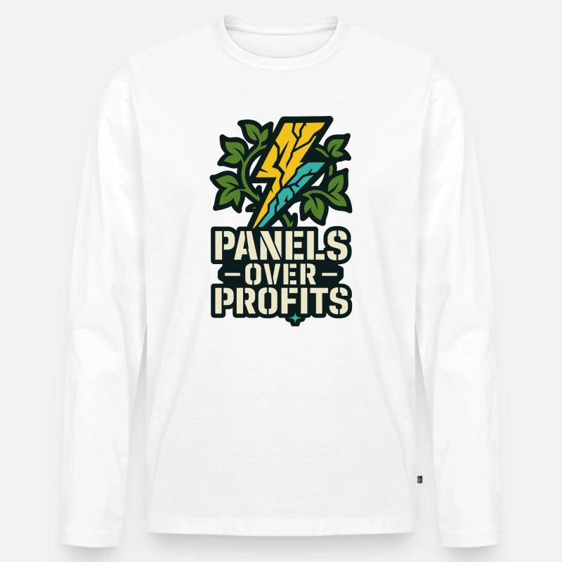 Panels Over Profits - Männer Premium Bio Langarmshirt - Weiß