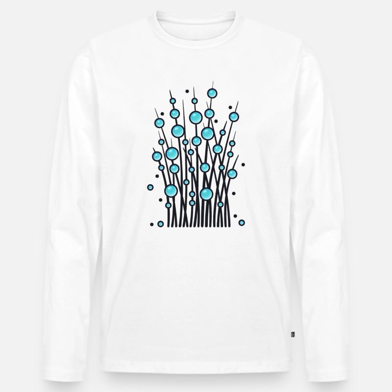 Luminous Ballen-Struktur - Männer Premium Bio Langarmshirt - Weiß