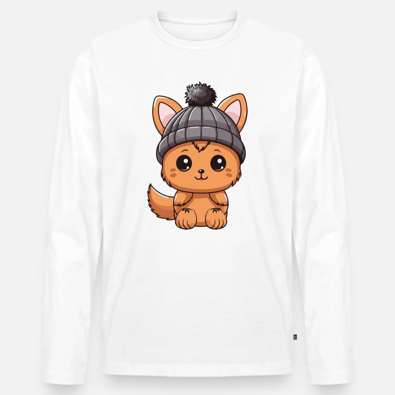 Eichhörnchen Winter Tier Baby Comic - Männer Premium Bio Langarmshirt - Weiß