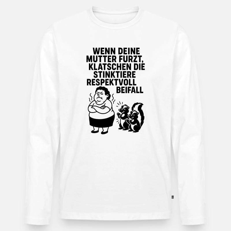 deine mutter witz furz stinktier - Männer Premium Bio Langarmshirt - Weiß