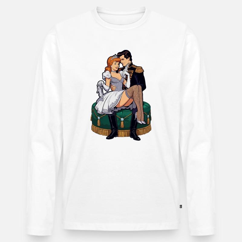 Aschenputtel mit Prince Modern - Männer Premium Bio Langarmshirt - Weiß