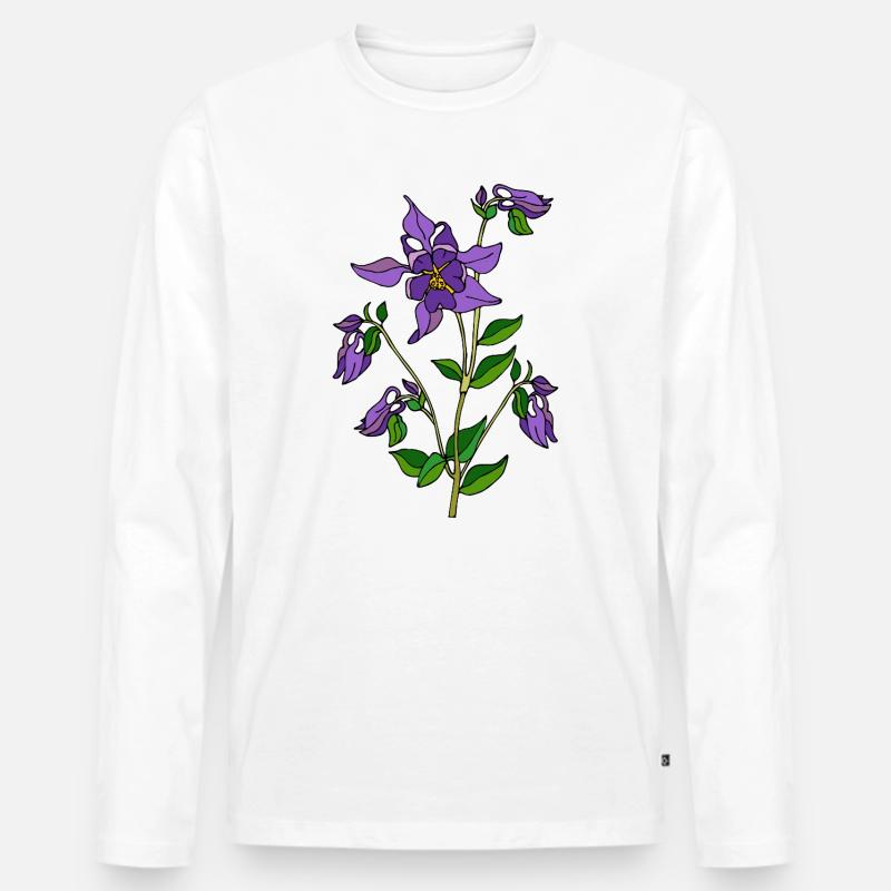 Blumen - Männer Premium Bio Langarmshirt - Weiß