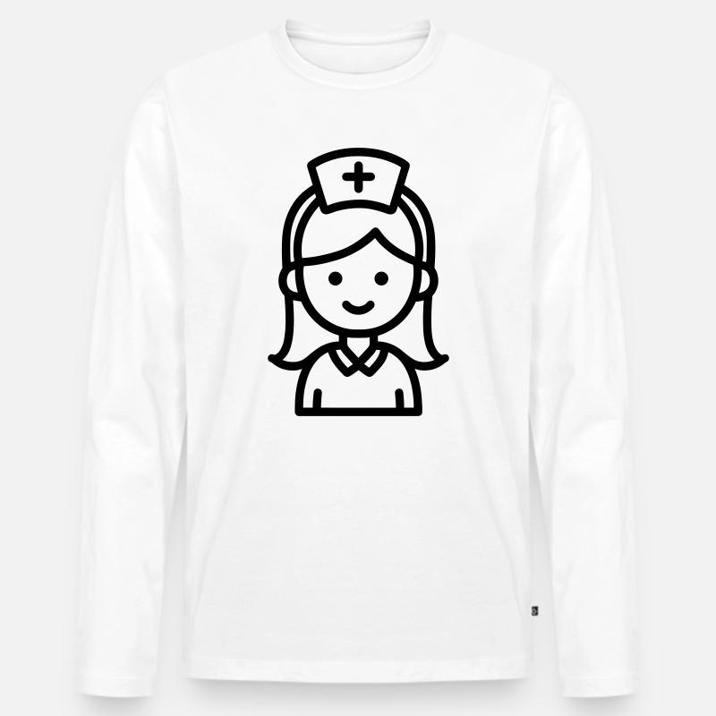 Krankenschwester - Männer Premium Bio Langarmshirt - Weiß