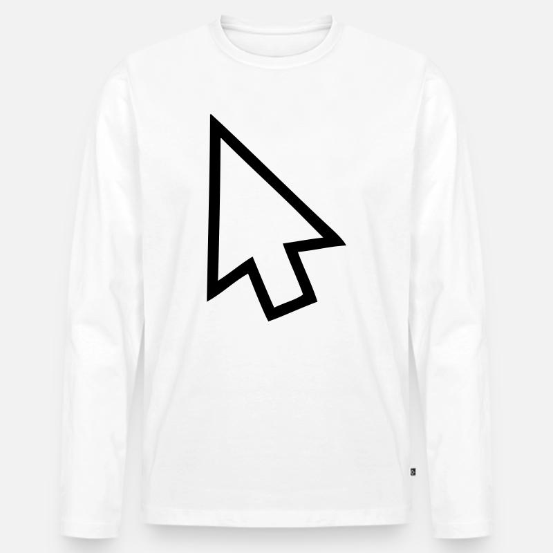 Pfeil - Männer Premium Bio Langarmshirt - Weiß