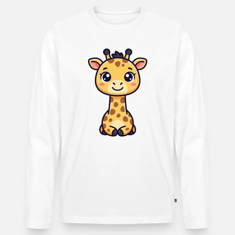 Chibi Giraffe - Men's Premium Organic Long Sleeve Shirt - white