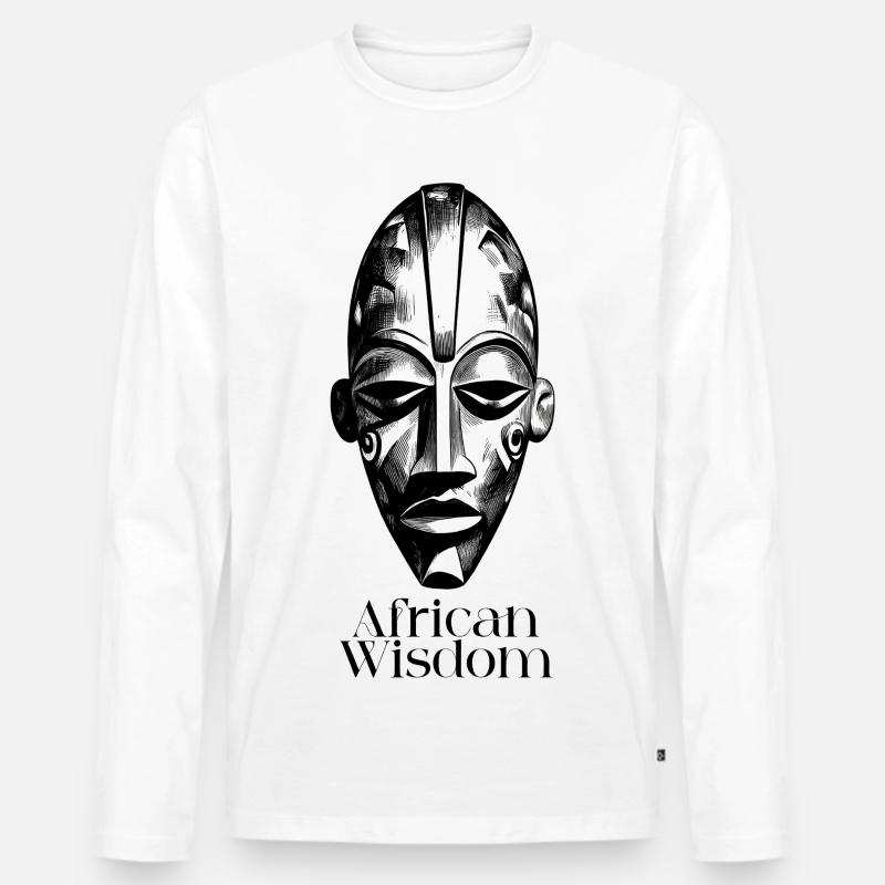 African_wisdom_ - Männer Premium Bio Langarmshirt - Weiß