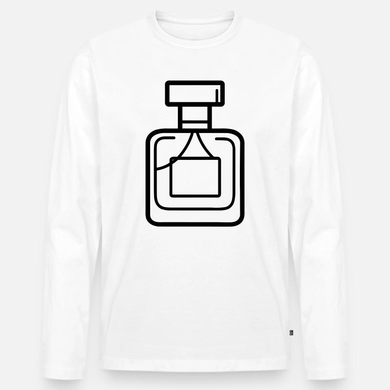 Parfümflasche - Männer Premium Bio Langarmshirt - Weiß