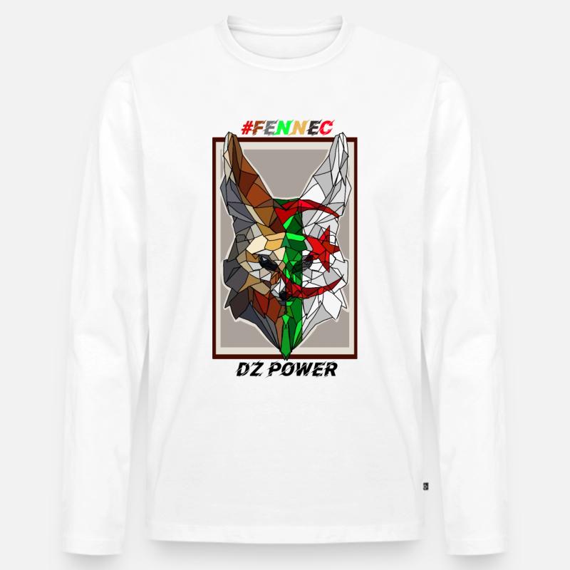 Fennec DZ power - Männer Premium Bio Langarmshirt - Weiß