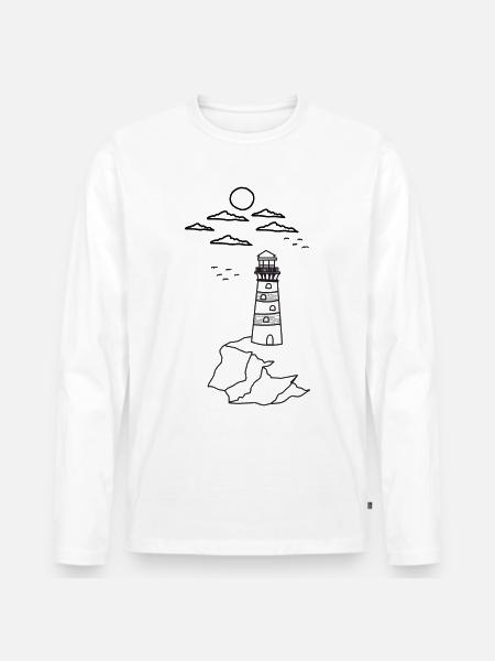 Lighthouse North Sea - Men's Premium Organic Long Sleeve Shirt - white