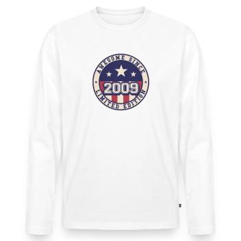Awesome Since 2009 13th Birthday - Men's Premium Organic Long Sleeve Shirt - white - Front - Nico (187cm)