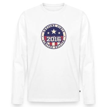 Awesome Since 2016 6. Geburtstag - Männer Premium Bio Langarmshirt - Weiß - Vorne - Nico (187cm)