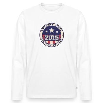 Awesome Since 2015 7. Geburtstag - Männer Premium Bio Langarmshirt - Weiß - Vorne - Nico (187cm)