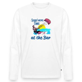 Kiteboarding Spend More Time At The Bar - Men's Premium Organic Long Sleeve Shirt - white - Front - Nico (187cm)