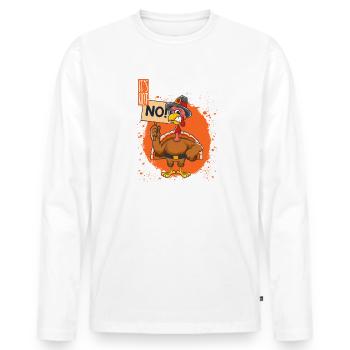 It's Not Christmas Yet Funny Thanksgiving - Men's Premium Organic Long Sleeve Shirt - white - Front - Nico (187cm)