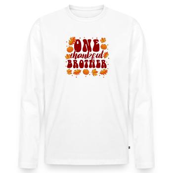 Matching Family One Thankful Brother Thanksgiving - Men's Premium Organic Long Sleeve Shirt - white - Front - Nico (187cm)