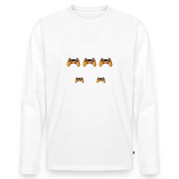 Ce que je fais durant mon temps libre Jeux vidéo - T-shirt manches longues Premium bio Homme - blanc - Devant - Nico (187cm)