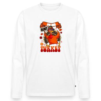 Je suis la tante Turkey Tante - T-shirt manches longues Premium bio Homme - blanc - Devant - Nico (187cm)