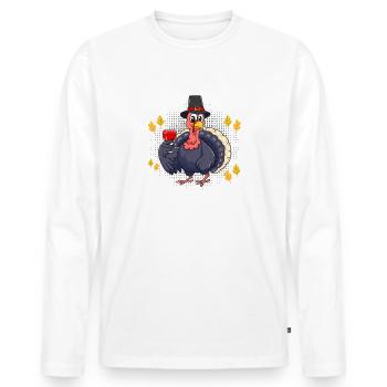 Wein Shut Up Liver It's Thanksgiving - Männer Premium Bio Langarmshirt - Weiß - Vorne - Nico (187cm)