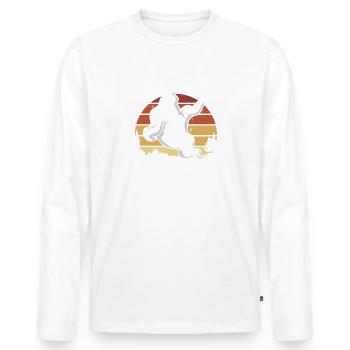 Trick Or Teach Lehrer Halloween - Männer Premium Bio Langarmshirt - Weiß - Vorne - Nico (187cm)