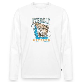 Locataire O’Fishally Retraité 2023 Pension Pêcheur Pêcheur - T-shirt manches longues Premium bio Homme - blanc - Devant - Nico (187cm)