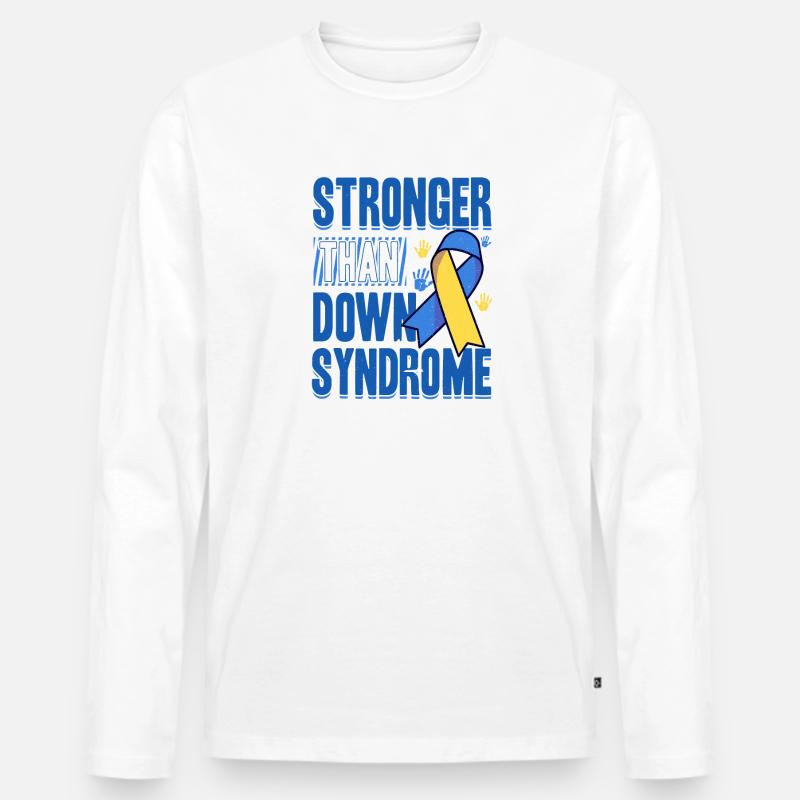 Down Syndrom Awareness Bewusstsein - Männer Premium Bio Langarmshirt - Weiß