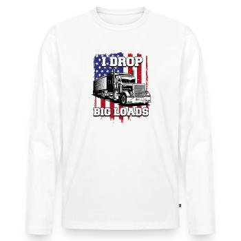 I Drop Big Loads LKW Fahrer Fernfahrer - Männer Premium Bio Langarmshirt - Weiß - Vorne - Nico (187cm)