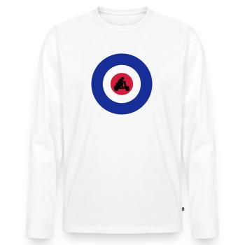 Cible avec pilote de scooter - T-shirt manches longues Premium bio Homme - blanc - Devant - Nico (187cm)