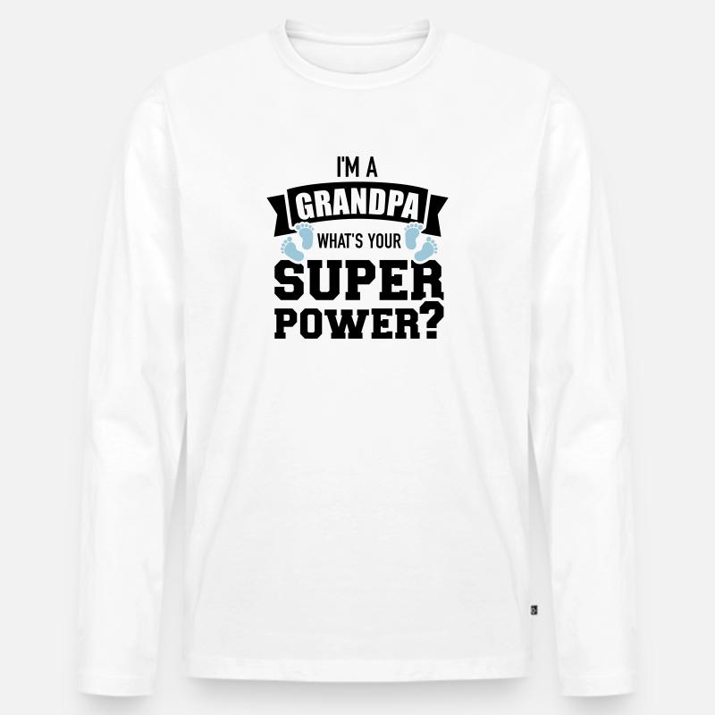 Opa - Männer Premium Bio Langarmshirt - Weiß