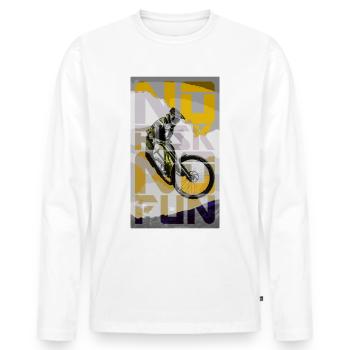 MTB - Men's Premium Organic Long Sleeve Shirt - white - Front - Nico (187cm)